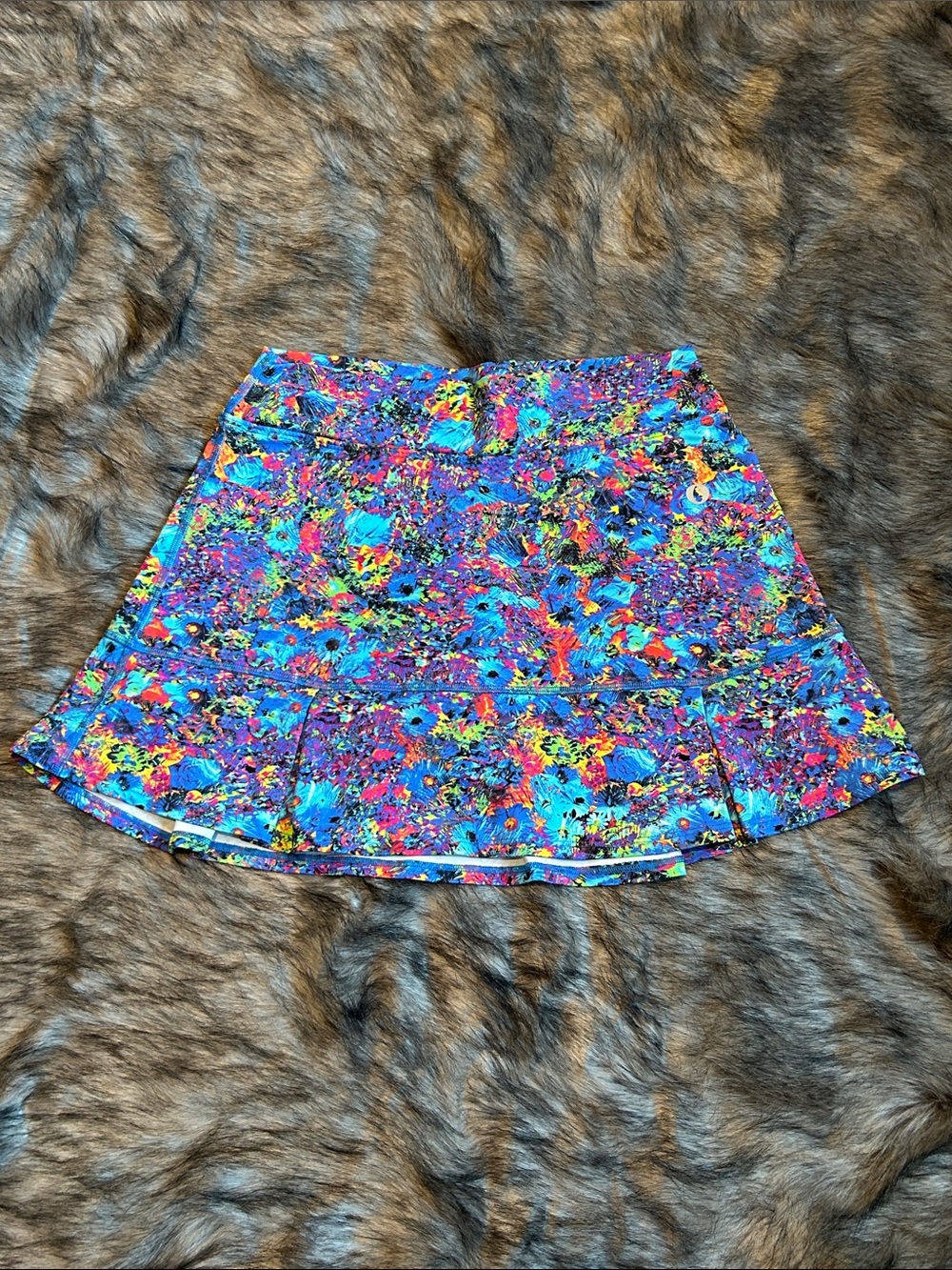 Dona Jo Floral Abstract Multicolor Activewear Tennis Skirt Skort Compression